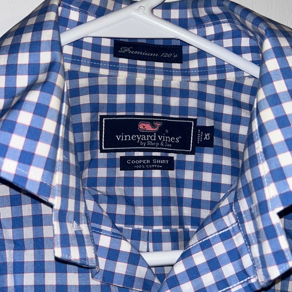 Vineyard Vines Bluff Gingham Performance Cooper Shirt size XS - Picture 3 of 5